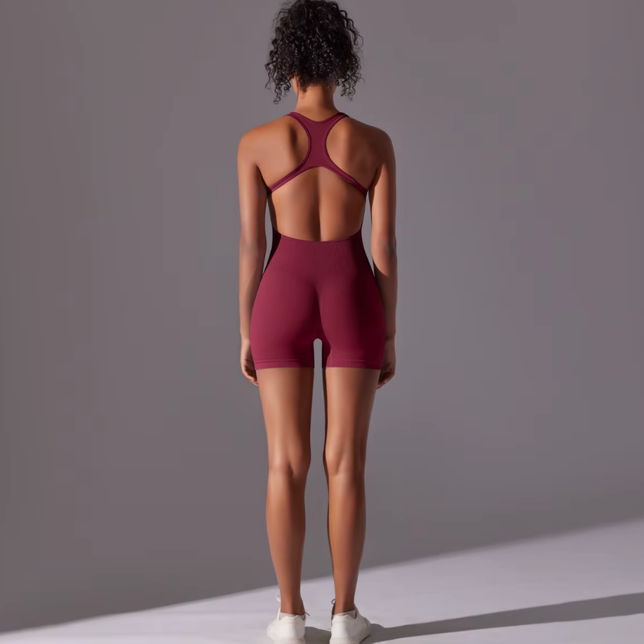OLIVIA ATHLETIC SEAMLESS ROMPER (6 COLORS) - Zoe All Over