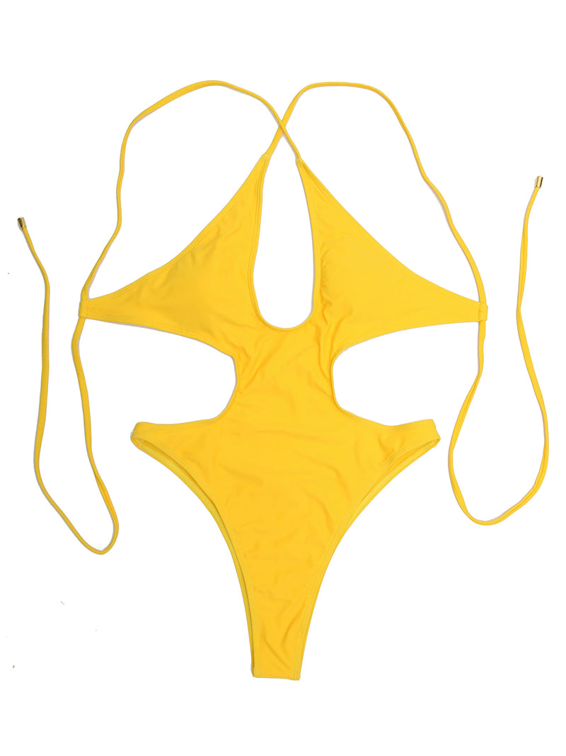 DEMI ONE-PIECE SWIMSUIT (YELLOW) - Zoe All Over